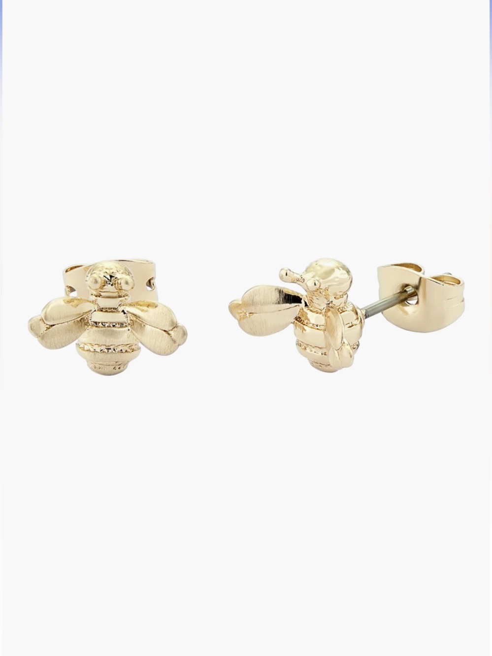 NWT Ted Baker Bee Stud Earrings Brushed Gold Tone